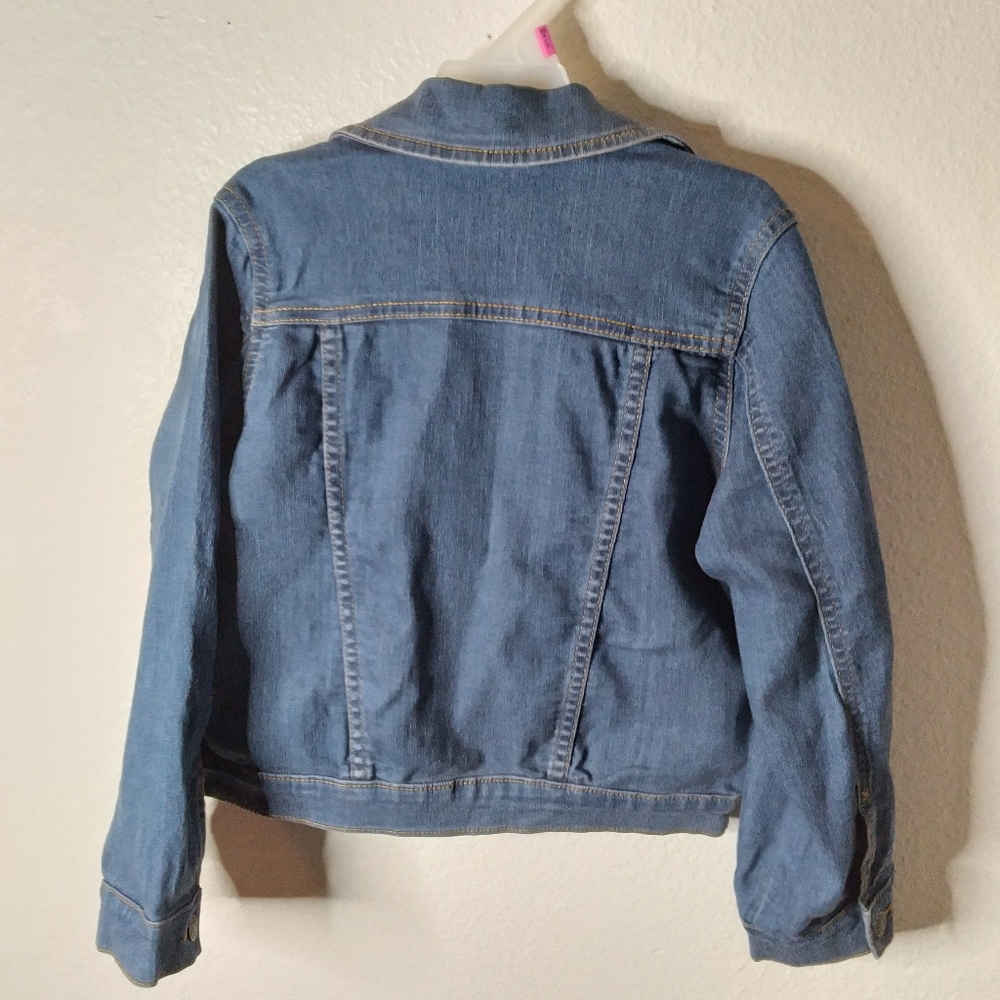 #186 Girls Crazy 8 Blue Demin Button Pocket Jean Jacket - Picture 6 of 16
